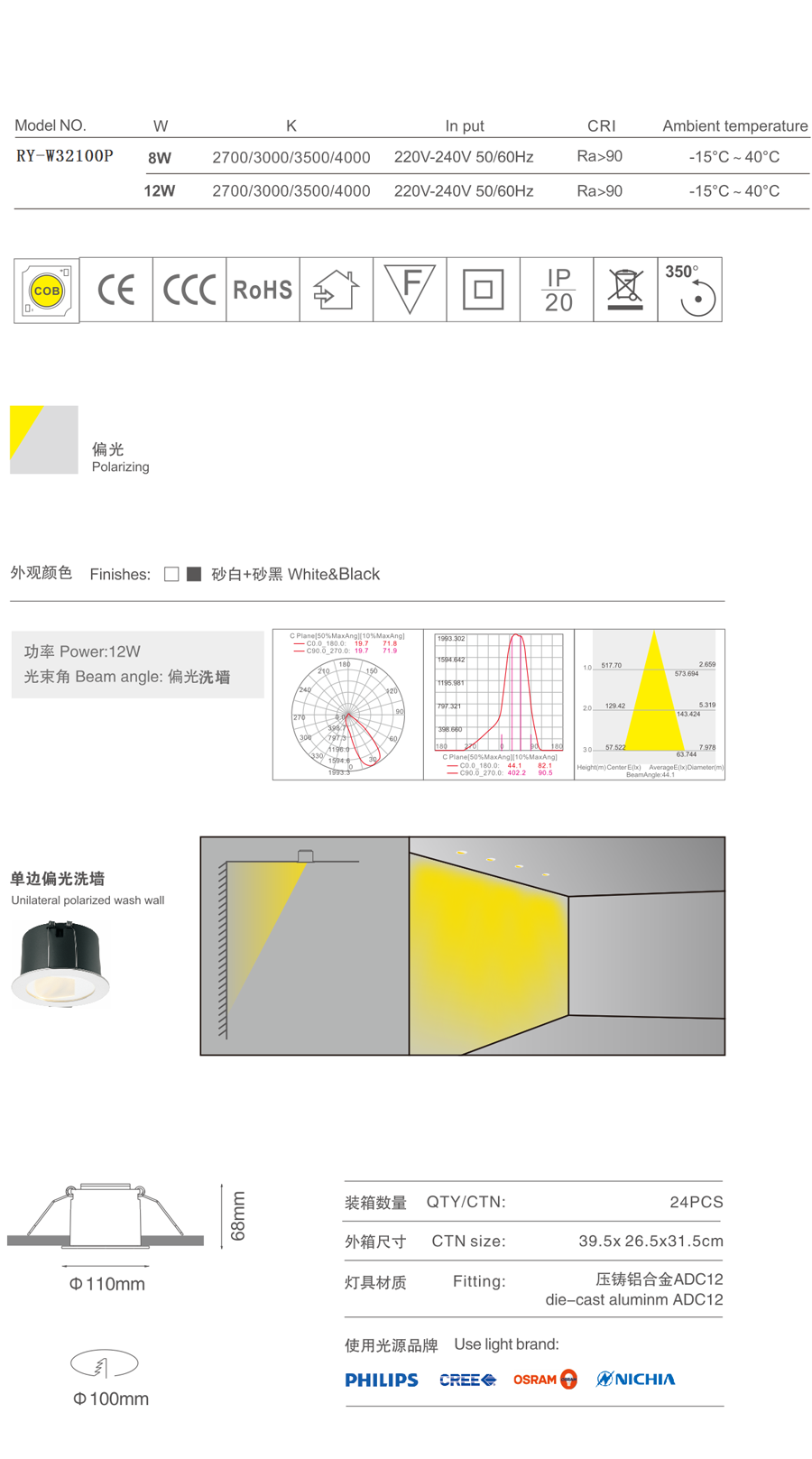 美韵洗墙灯 RY-W32100P下